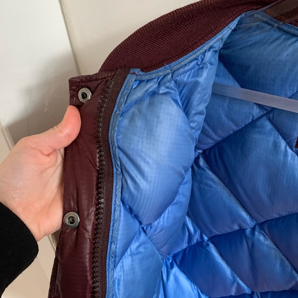 J.Crew Collection Shiny Maroon Puffer Bomber Jacket - Picture 4 of 8